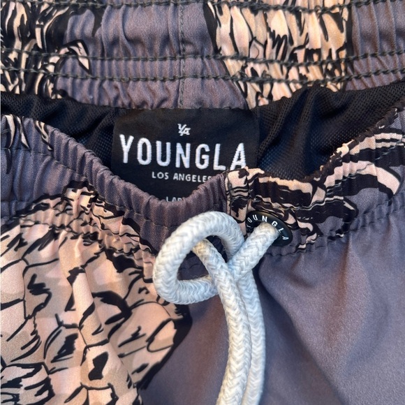 Men's YoungLA Swim Shorts Multicolor Pineapple L String Pocket Mesh Surf Beach - Picture 3 of 13